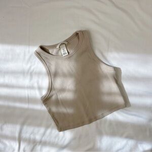 h&m | size s | beige ribbed tank top
